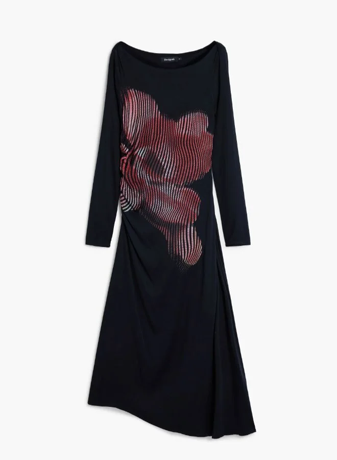 DESIGUAL Pixelated Midi Dress